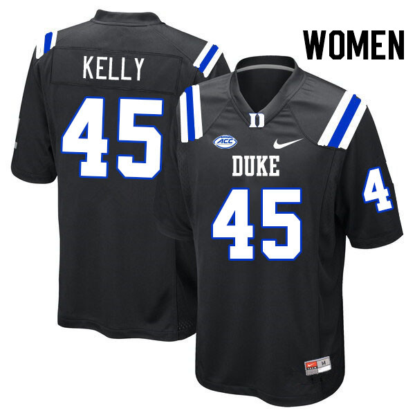 Women #45 Sean Kelly Duke Blue Devils College Football Jerseys Stitched Sale-Black - Click Image to Close